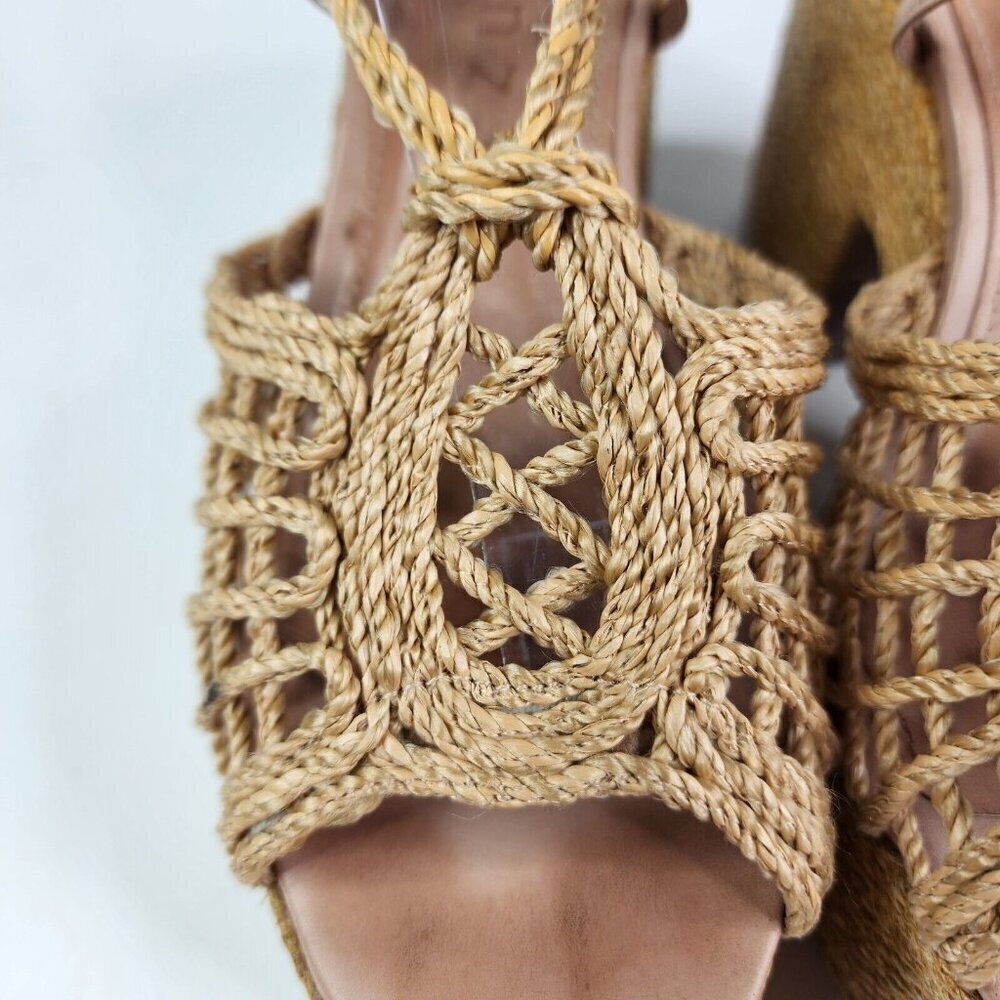 Vicenza Anthropologie Melissa Woven Platform Sandals In Boho Beige Size US 6 - Picture 6 of 16